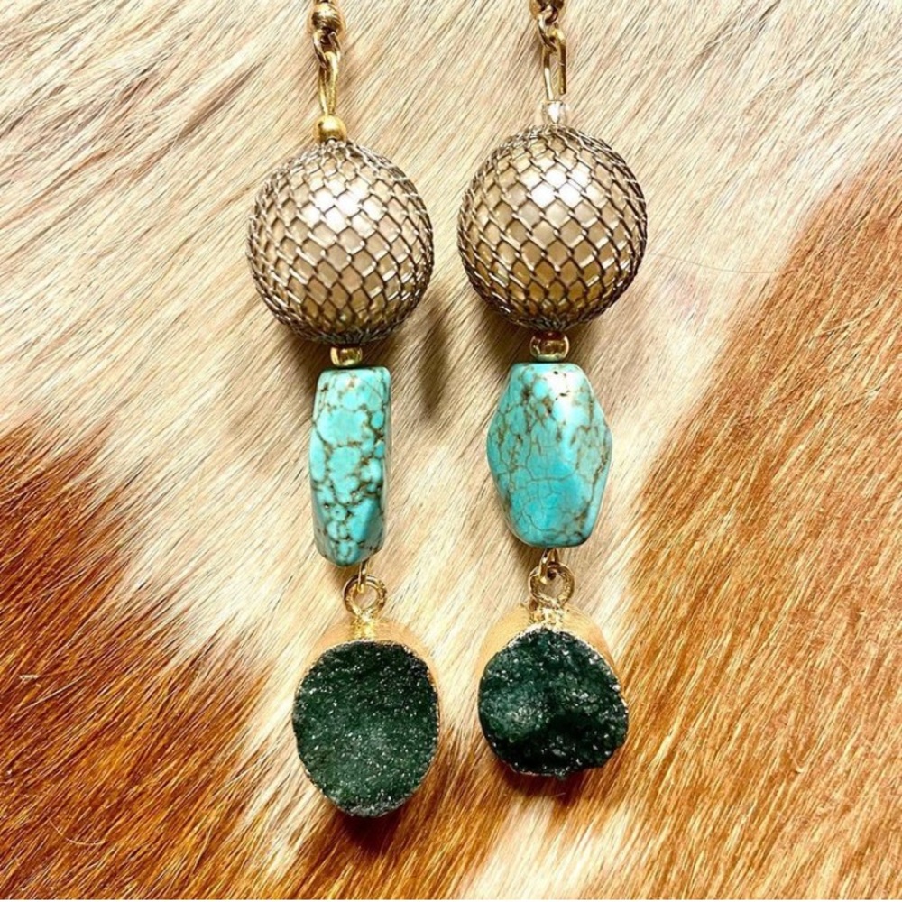 Turquoise Dangle Earrings Pierced